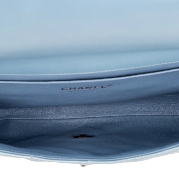 Chanel Light Tiffany Blue Quilted Leather Clutch with Chain - Picture 8 of 8